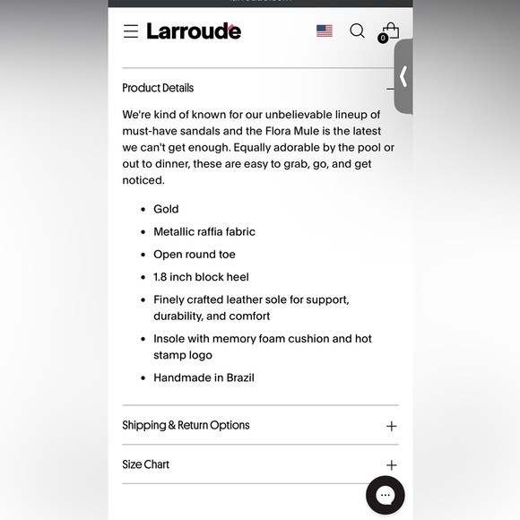 Larroude Flora Mule In Gold Metallic Raffia - Picture 3 of 5